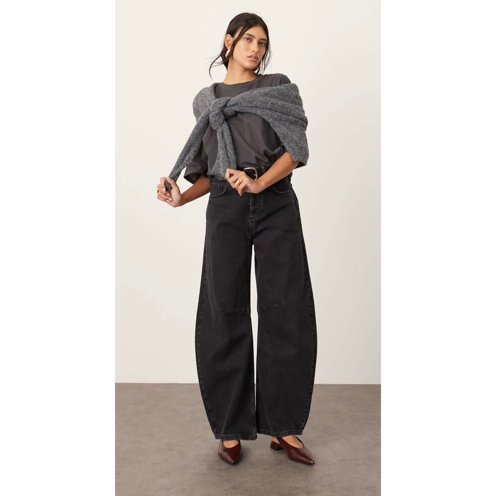 ASOS Barrel Leg Denim / Black